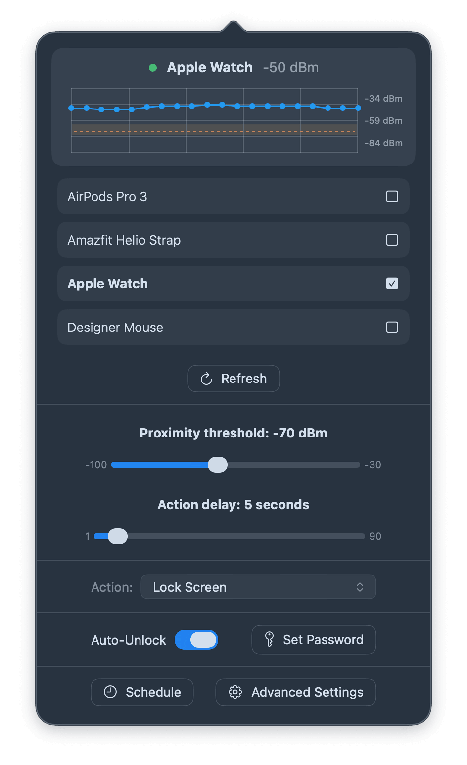 ProximityLock App Screenshot