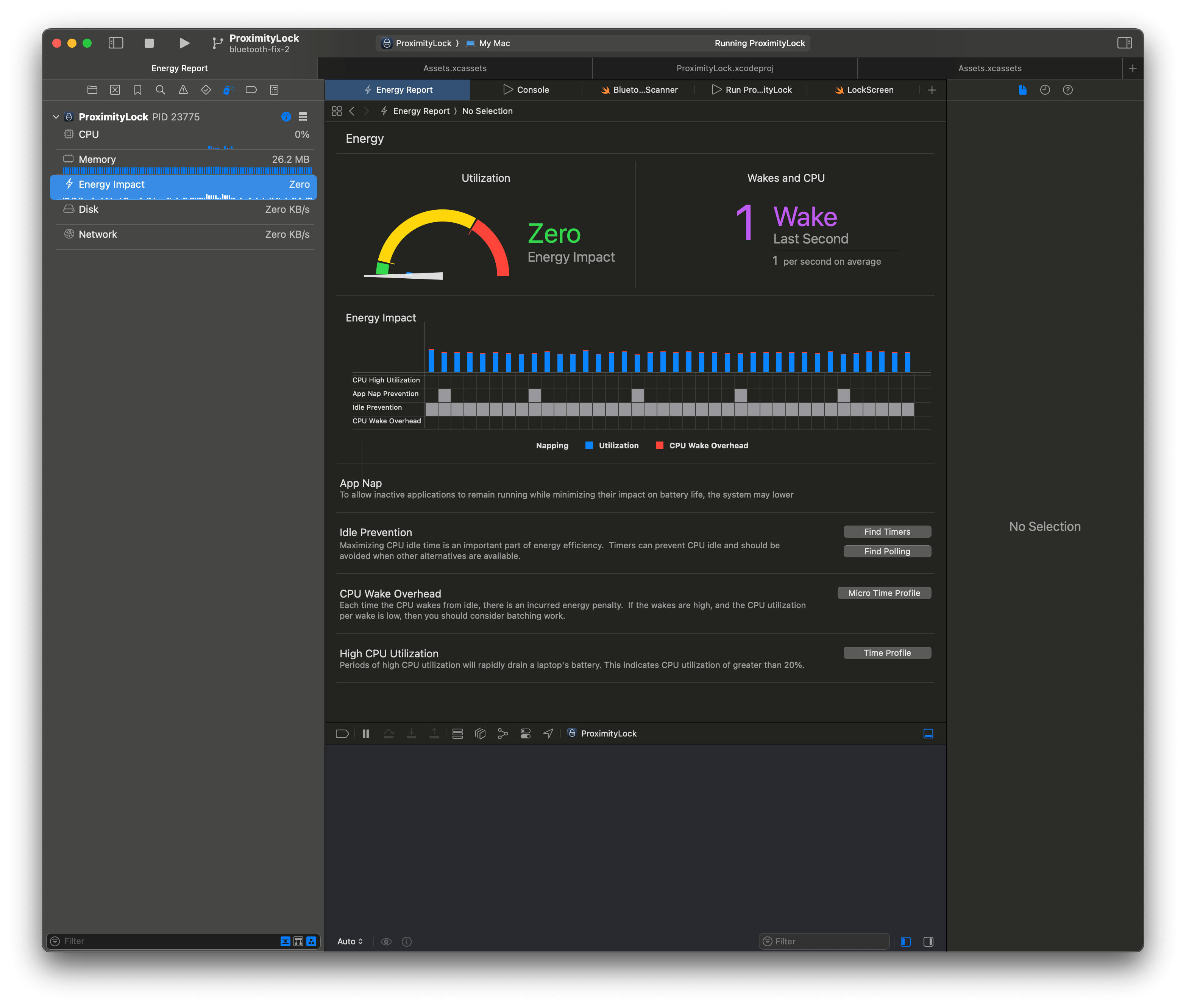 Xcode Energy Impact Profiler